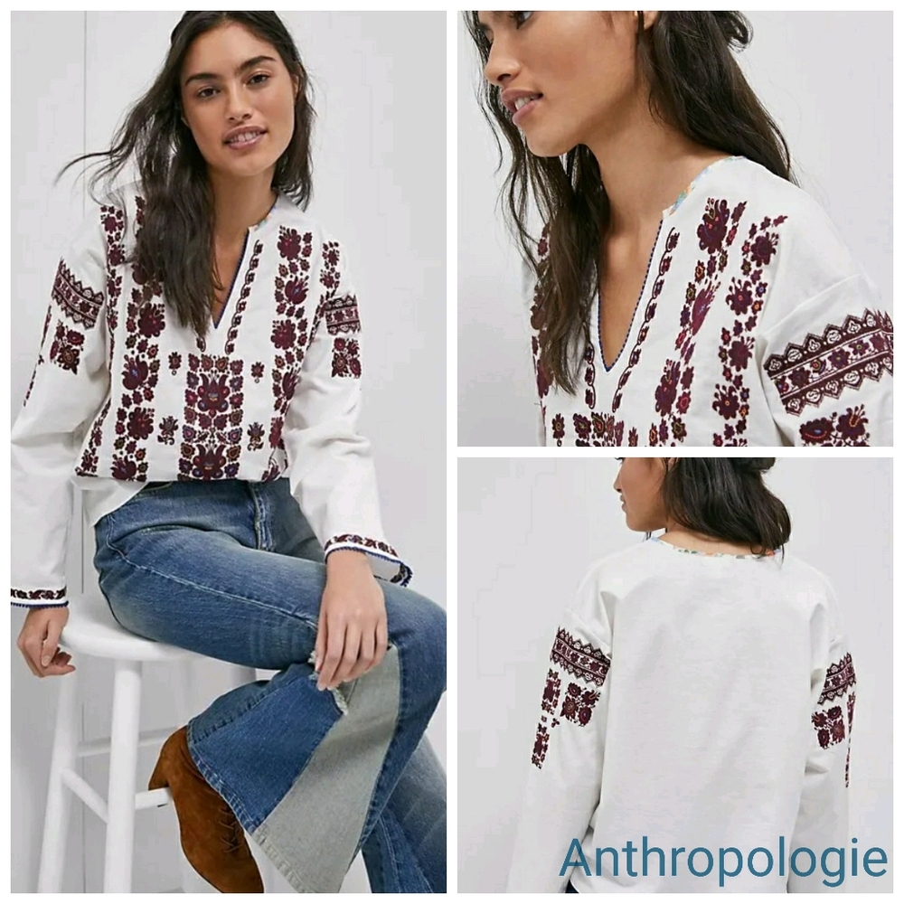 Anthropologie • TINY Agatha Embroidered Blouse